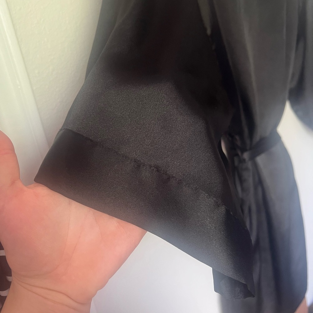 Black Satin Robe - Picture 5 of 6